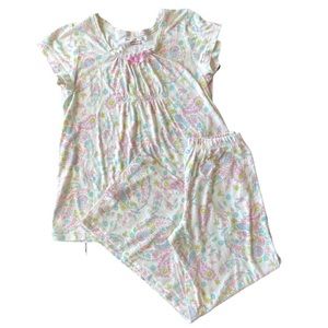 Girls Pajamas, Garnet Hill Kids, Paisley Pattern/White/Pink/Blue/Yellow,…